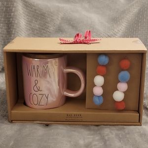 Rae Dunn Warm and Cozy Mug and Garland Set Pink NIB